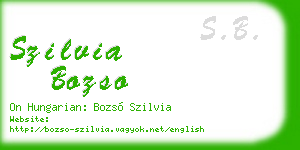 szilvia bozso business card